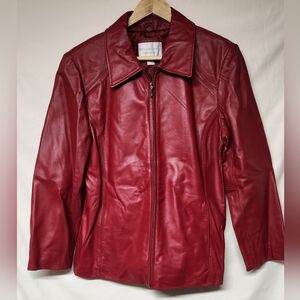 Red Lambskin Jacket Size Medium